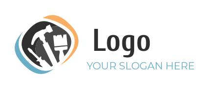 construction logo negative space tools