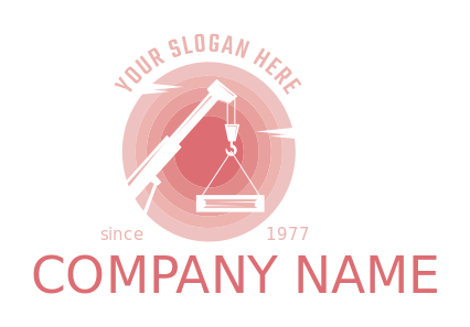 construction logo negative space crane hook