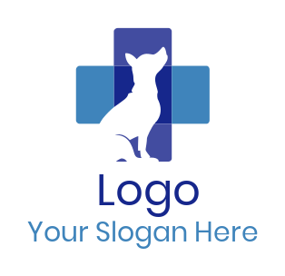 veterinary logo negative space dog in cross