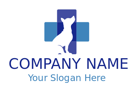 veterinary logo negative space dog in cross