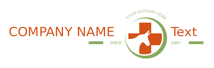 vet logo maker negative space donkey in cross