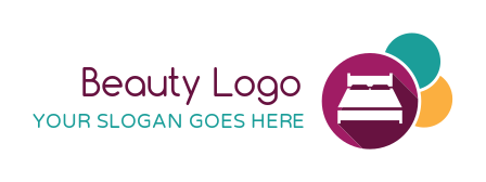 hostel logo double bed in circle