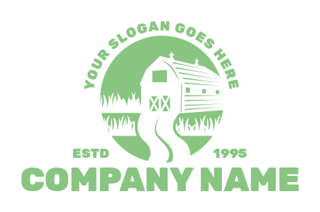agriculture logo driveway to barn house circle