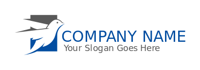 pet logo maker flying bird in square