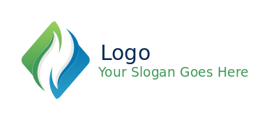 green energy logo negative space gas flame in polygon