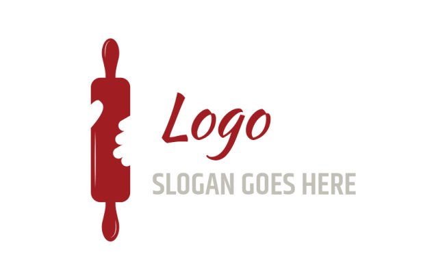 restaurant logo maker hand on rolling pin
