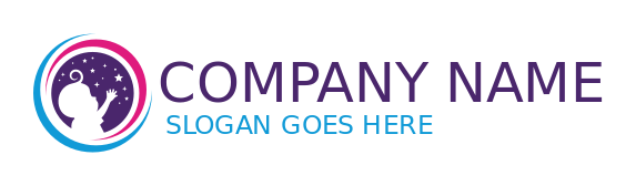 childcare logo negative space baby in circle