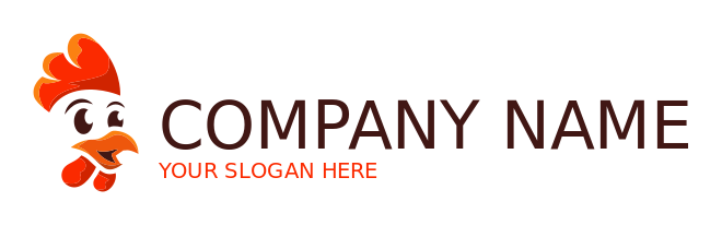 pet logo icon head of rooster with wattle