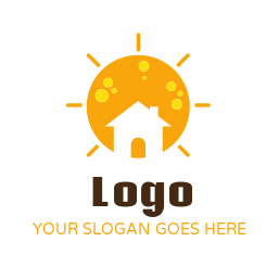 property logo negative space house in sun