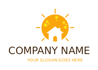 property logo negative space house in sun