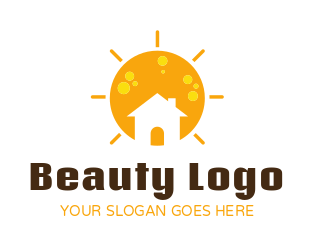 property logo negative space house in sun