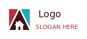 property logo negative space house in triangles