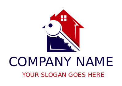 real estate logo negative space key in house