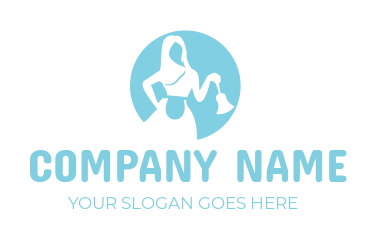 cleaner logo negative space maid with duster