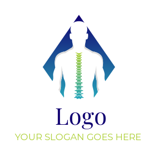 medical logo man with spines in diamond shape