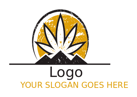 medical logo icon marijuana leaves in circle