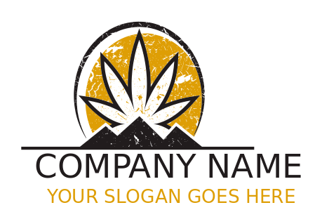 medical logo icon marijuana leaves in circle