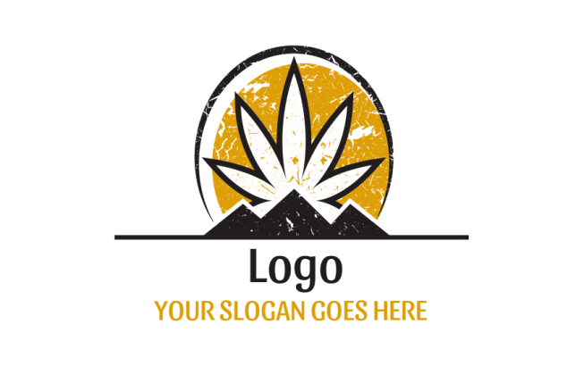 medical logo icon marijuana leaves in circle
