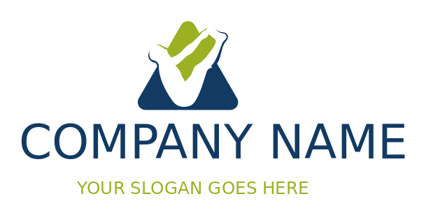 fitness logo physical therapist in triangle