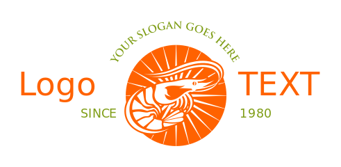 seafood company logo negative space shrimp