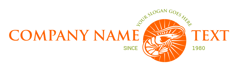seafood company logo negative space shrimp