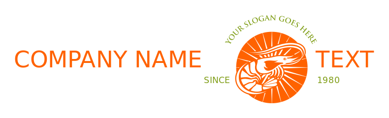 seafood company logo negative space shrimp