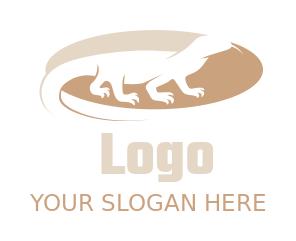 animal logo maker lizard in oval