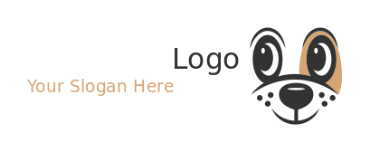 pet logo maker negative space smiling dog