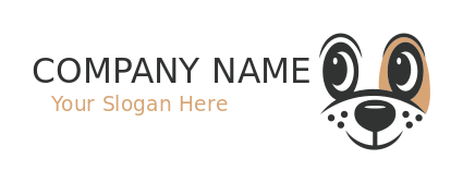 pet logo maker negative space smiling dog