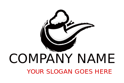 entertainment logo smoke pipe with cloudy smoke