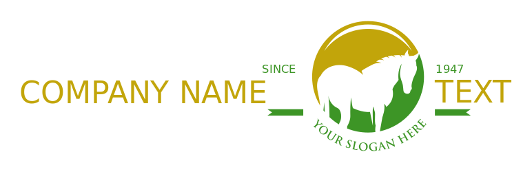 animal logo negative space stallion in circle