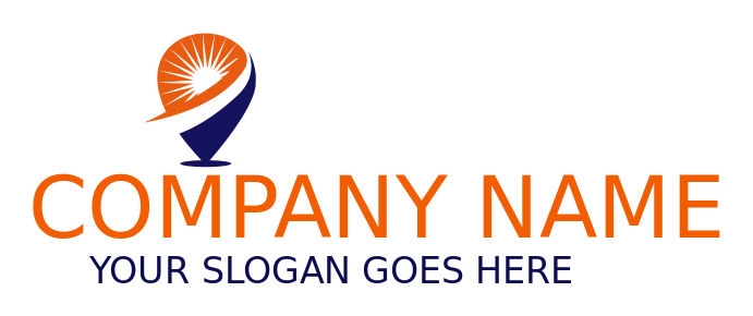 travel logo sun rays driveway in location pin