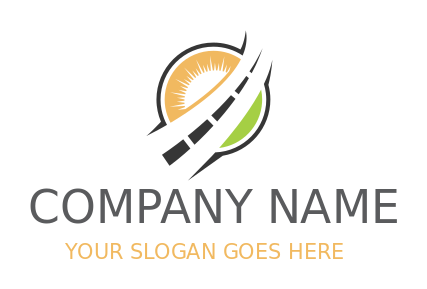 logistics logo driveway crossing sunny circle