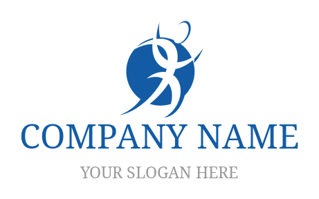 medical logo image swooshes in blue circle