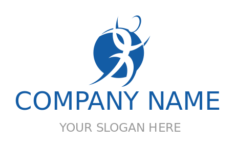 medical logo image swooshes in blue circle