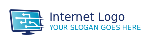 IT logo symbol negative space tech wires merged with LCD