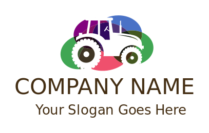 agriculture logo tractor with colorful circles