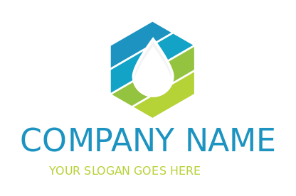 cleaning logo maker water drop in hexagon