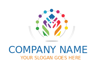 spa logo negative space yoga person in dots