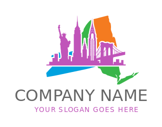 New York City landmarks in map