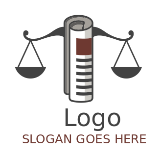 law firm logo newspaper in scale balance