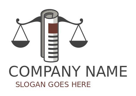 law firm logo newspaper in scale balance