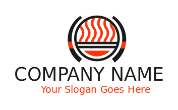 food logo abstract noodles in bowl chopsticks