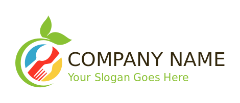 nutritionist logo icon fork spoon swoosh leaves