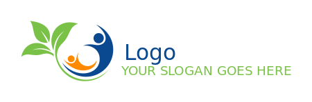 medical logo abstract nutritionist with leaf