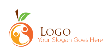 Nutritionist logo maker abstract orange