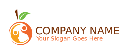 Nutritionist logo maker abstract orange