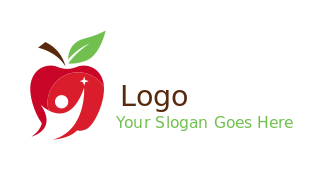 nutritionist logo negative space figure in apple