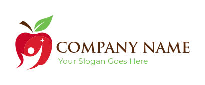nutritionist logo negative space figure in apple