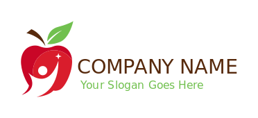 nutritionist logo negative space figure in apple
